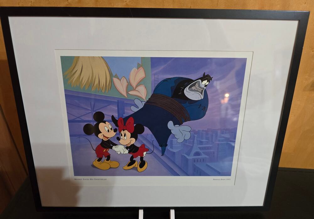 Mickey Saves His Sweetheart Runaway Brain Framed Art
